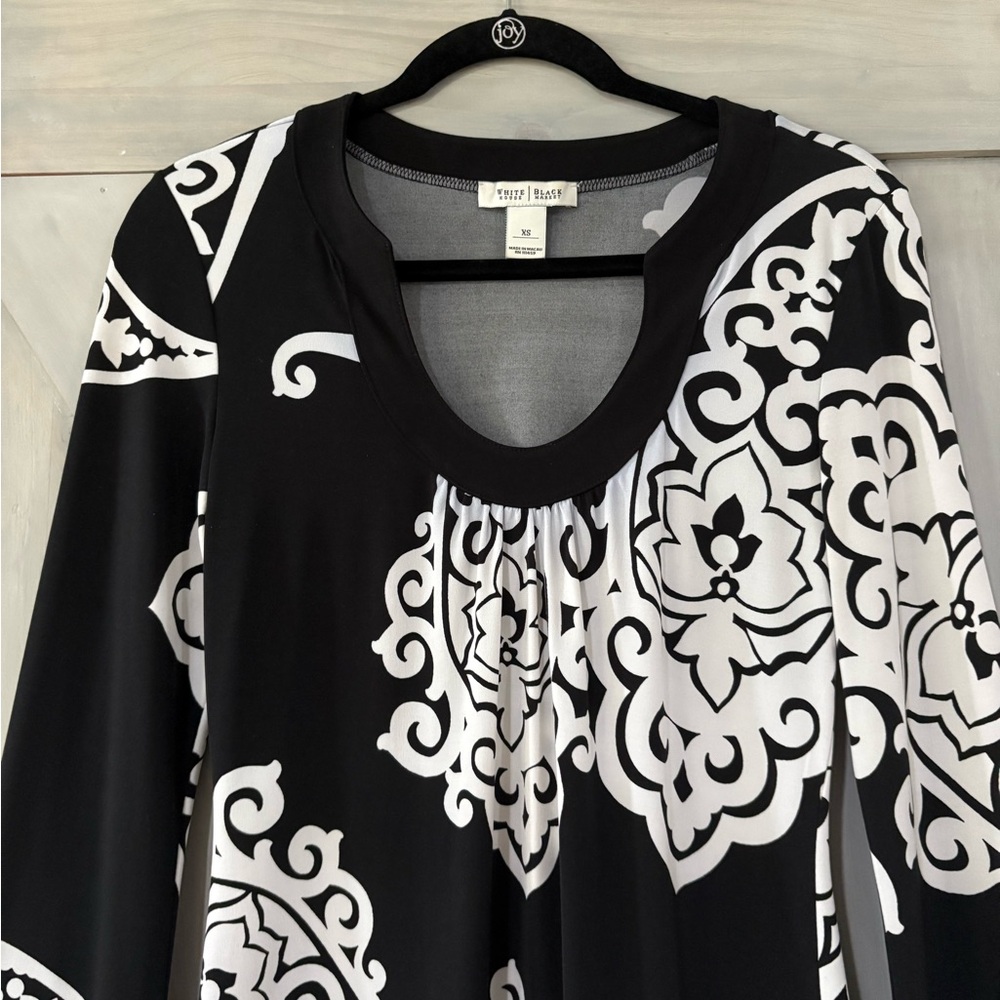WHBM Black and White Long Sleeve Tunic - Picture 3 of 5